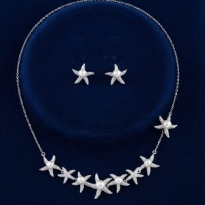 Ocean Breeze Starfish & Pearl Collar Set