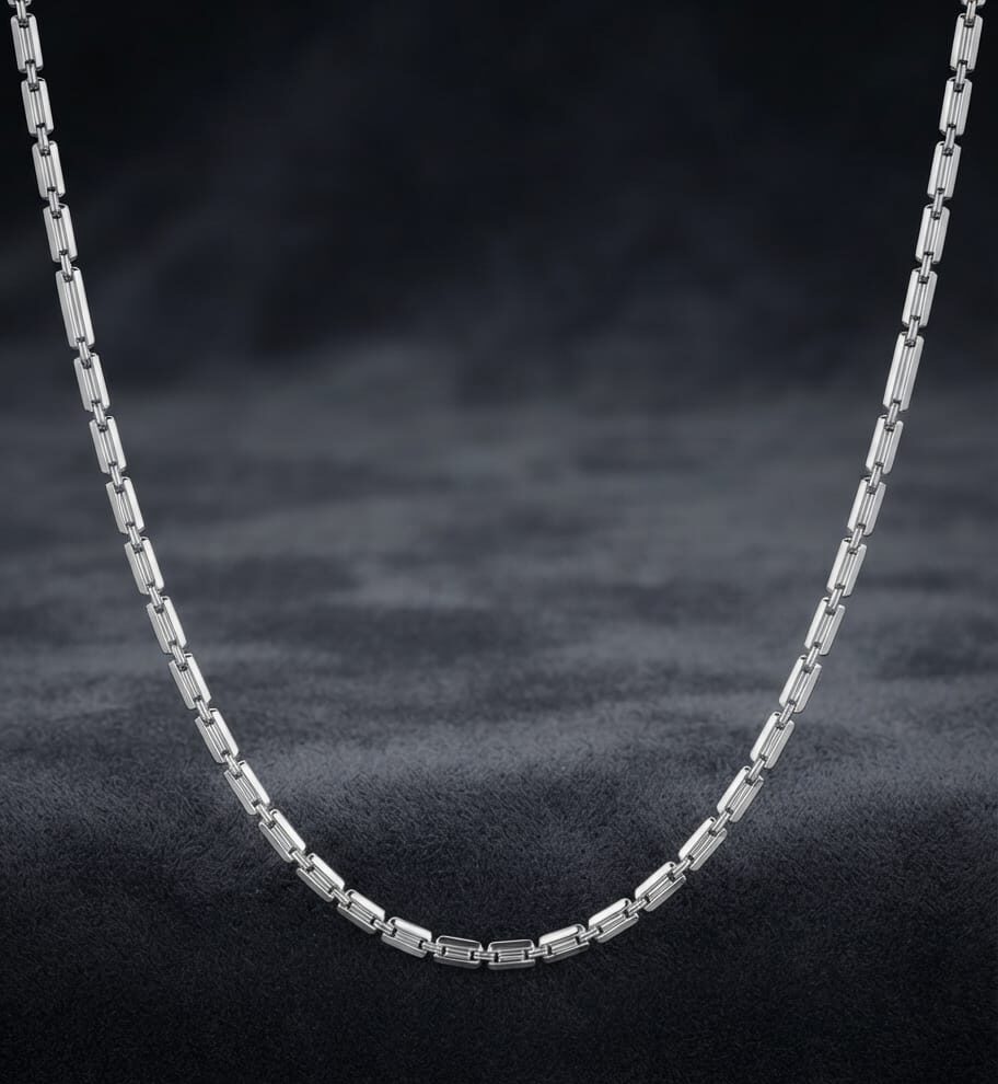 Ribbed Bar Link Chain