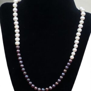 Dual-Tone Pearl Strand Necklace