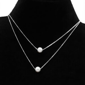 Double-Layer Pearl Pendant Necklace