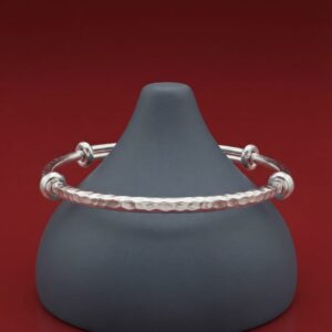 Hammered Silver Open Cuff Bracelet