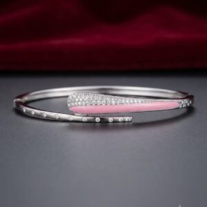 Blush Pink Enamel Designer Bracelet