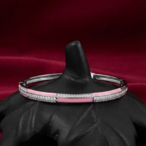 Pink Enamel Luxe Bangle