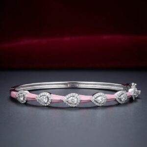 Pink Elegance Diamond Silver Bracelet