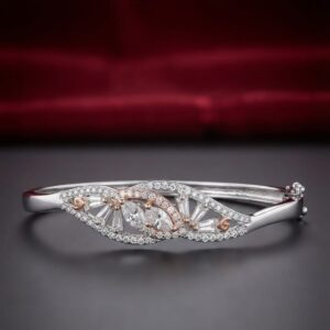 Luxury Wave Diamond Silver Bracelet