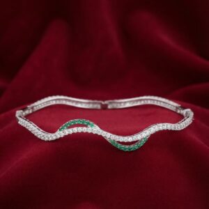 Emerald Wave Diamond Bracelet