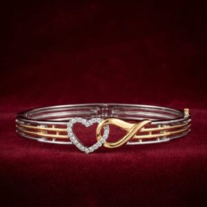 Infinity Heart Dual Tone Bracelet