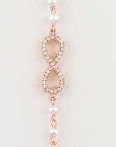 Rose Gold Pearl & Pavé Infinity Chain Bracelet