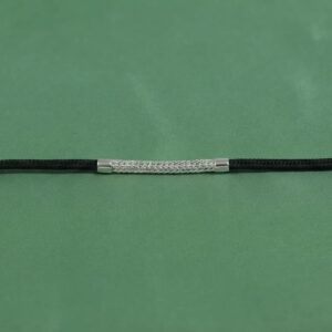 Men's Woven Silver-Accent Black Cord Bracelet