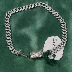 Men's Iced-Out Silver CZ Cuban Link Bracelet