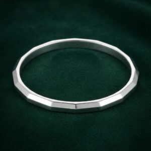 Men's Geometric Faceted Silver Kada
