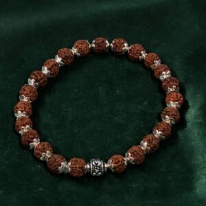 Traditional Silver Capped Rudraksha Stretch Bracelet