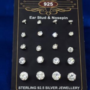 925 Sterling Silver Round Classic CZ Stud