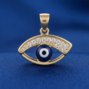Minimal Gold Evil Eye Pendant