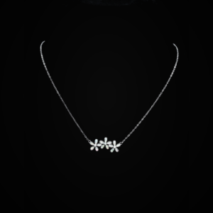 Silver Floral Crystal Necklace
