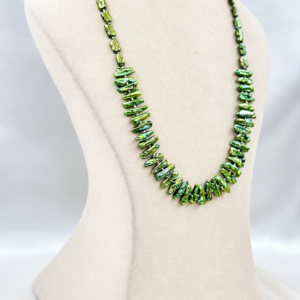 Vibrant Green Baroque Pearl Necklace