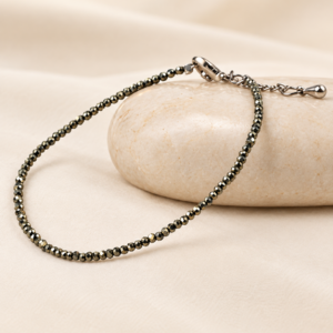 Dainty Faceted Pyrite Stone Anklet