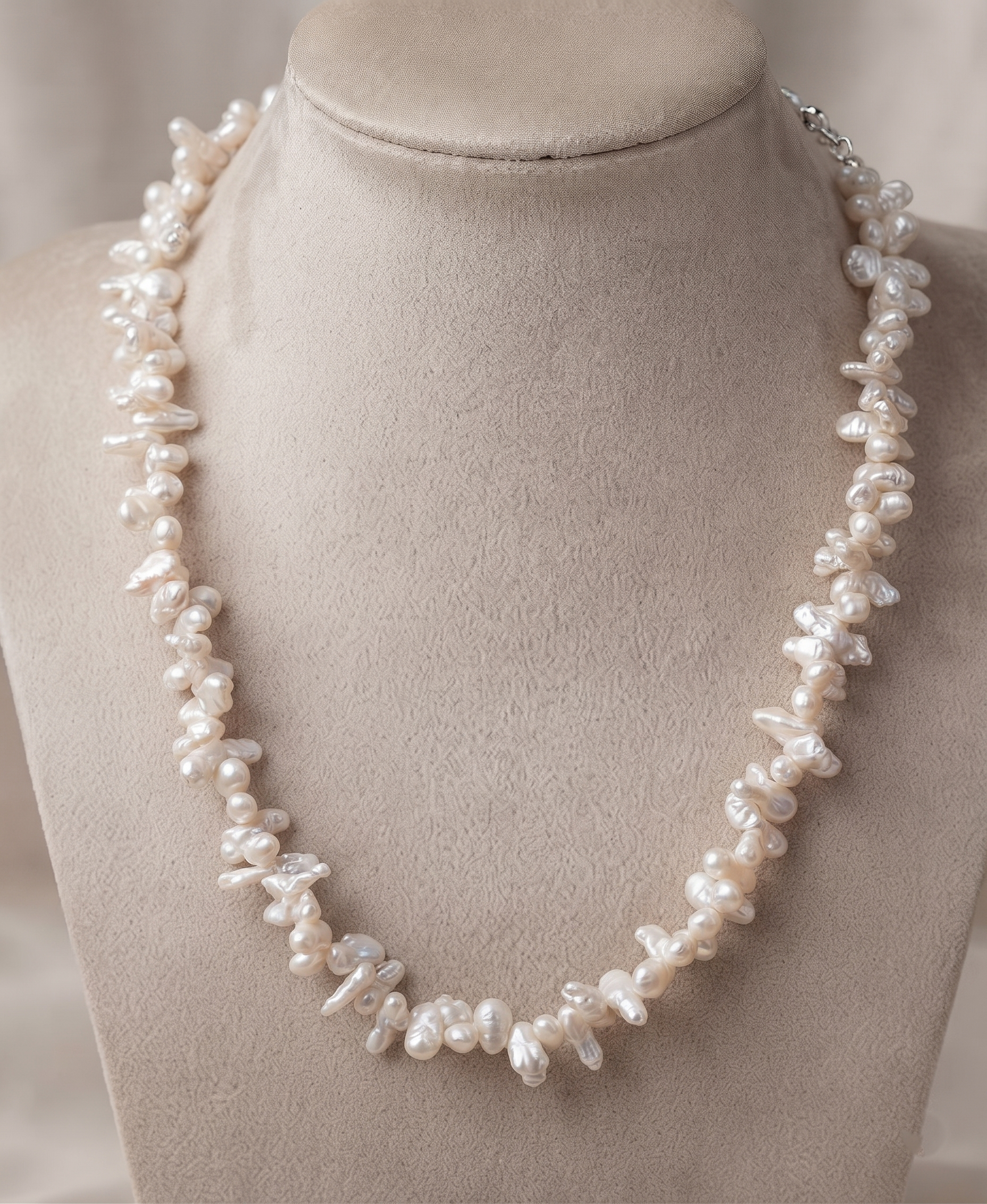 Luminous Baroque Pearl Statement Necklace