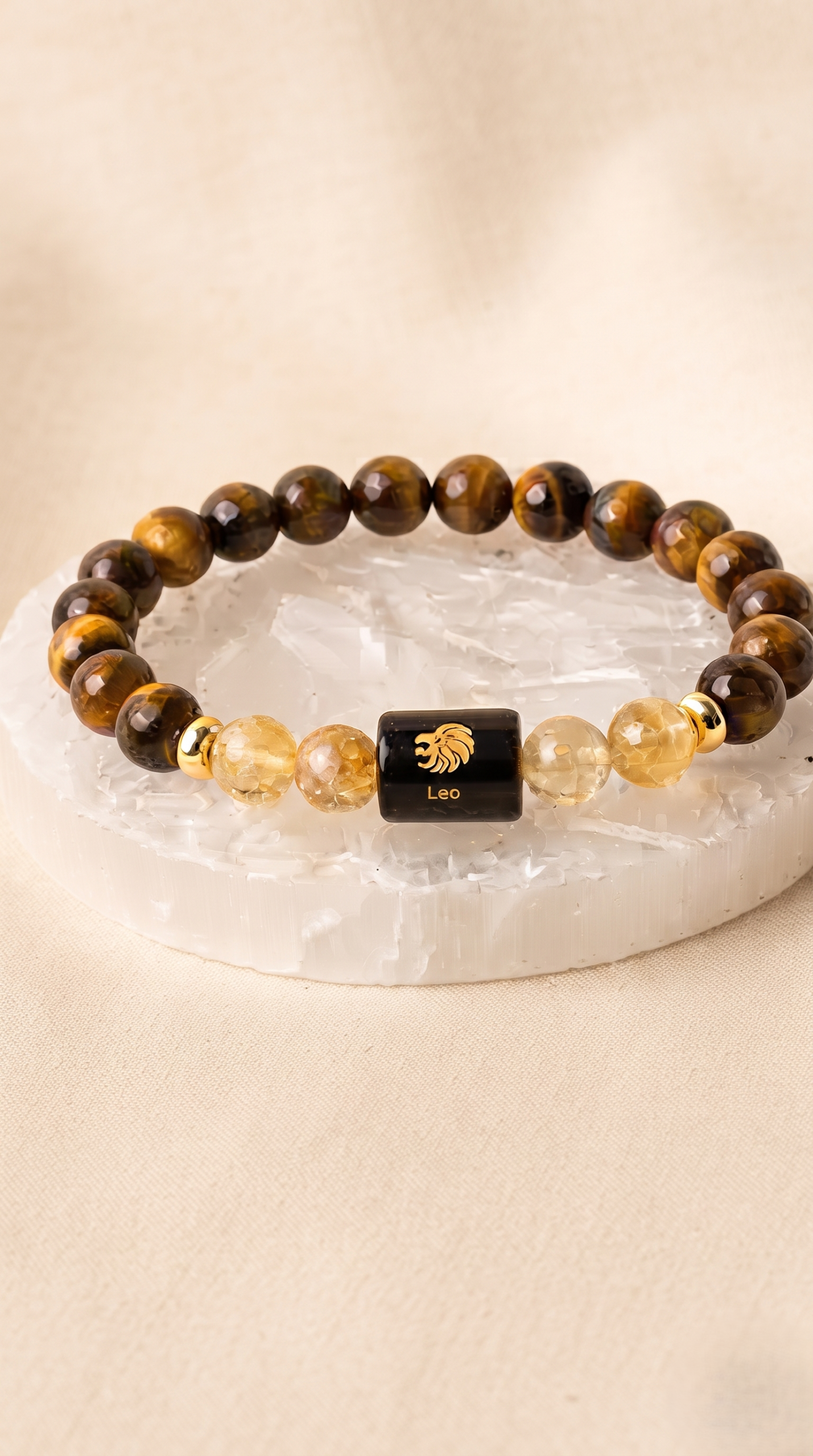 Golden Tiger's Eye Leo Zodiac Bracelet