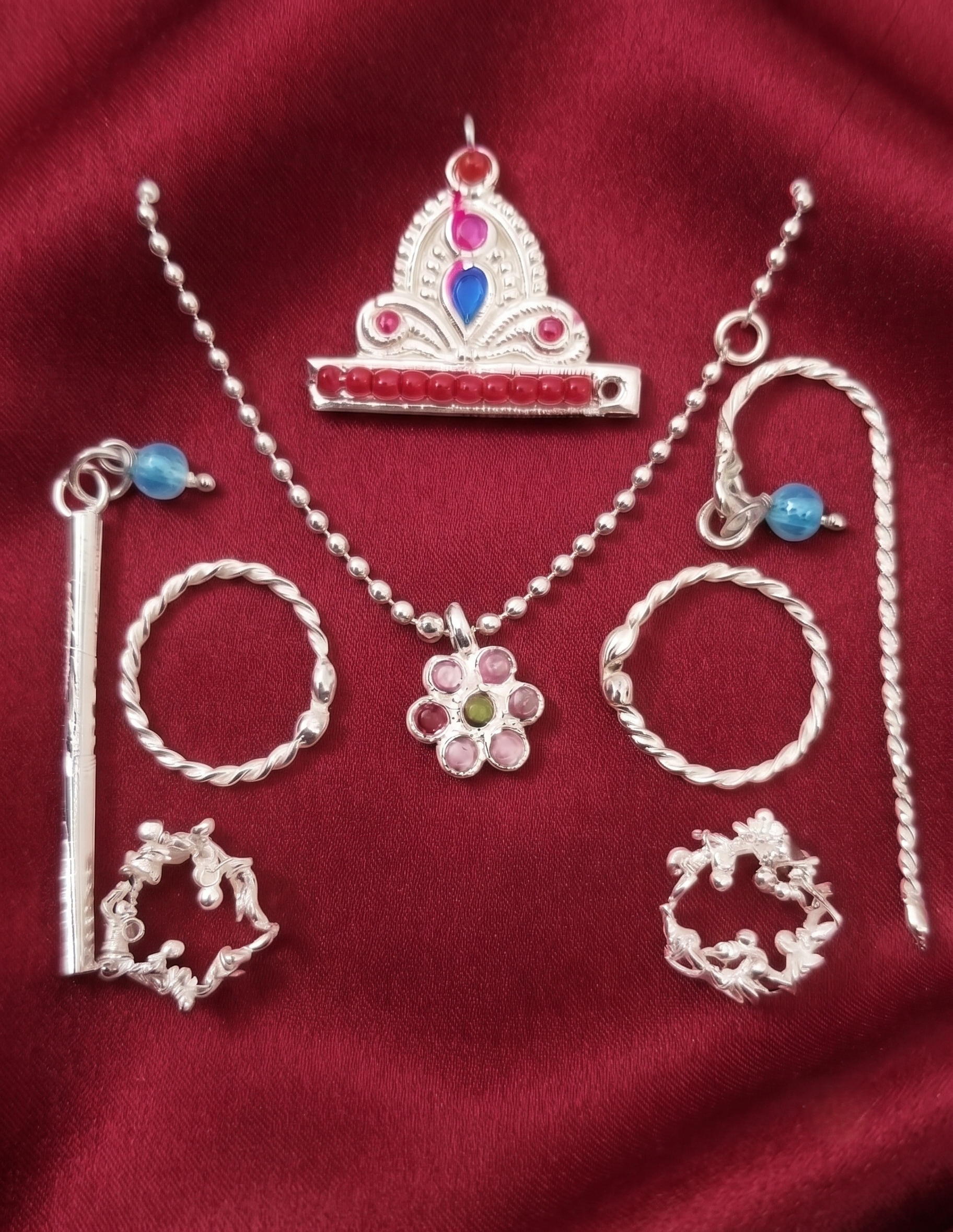 Silver Premium Laddu Gopal Shringar Set