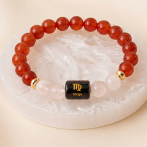 Virgo Zodiac Red & Pink Beaded Bracelet