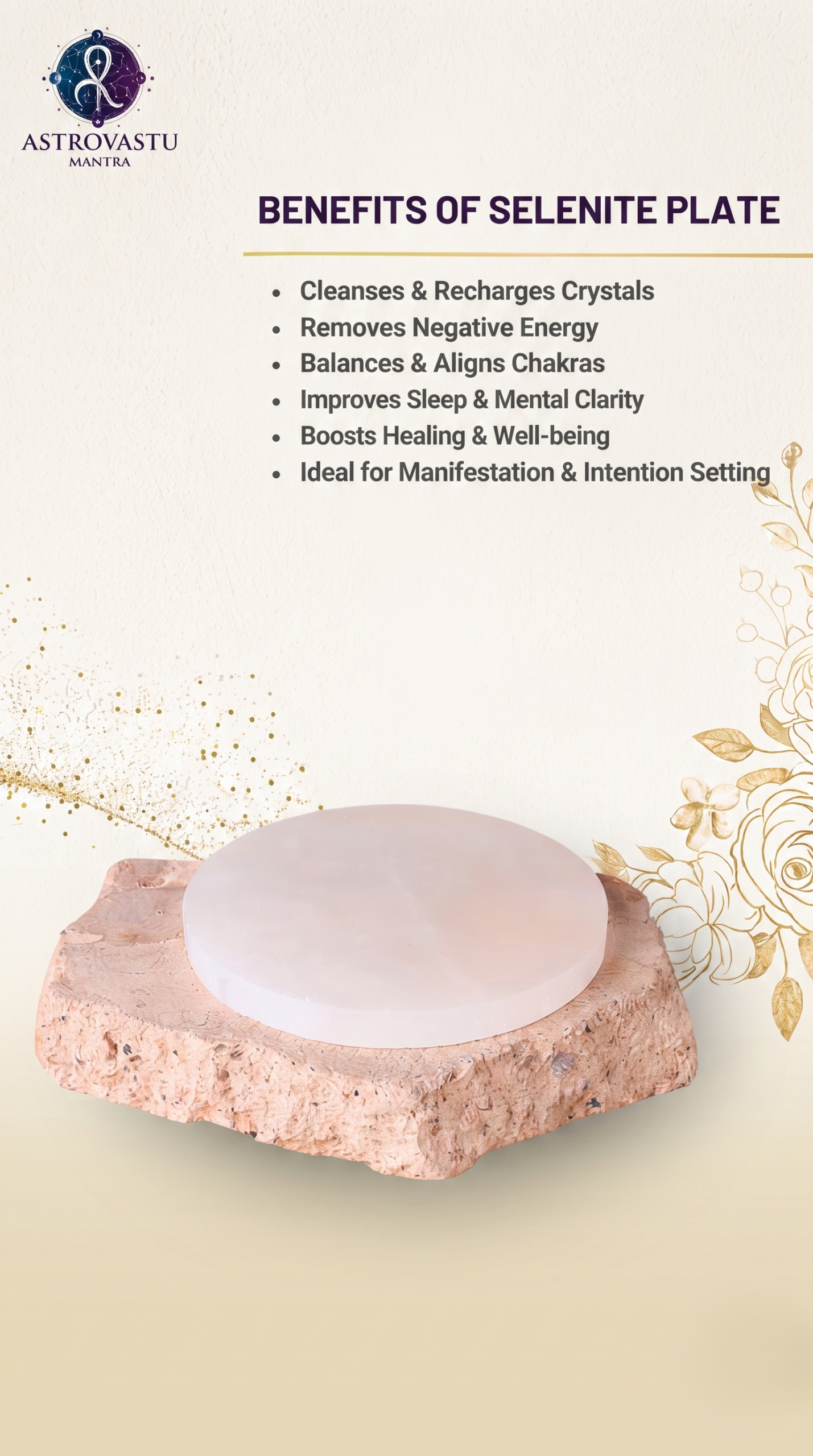 Engraved Selenite Zodiac Crystal Charging Plate - Image 2