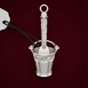 Elegant Silver Ritual Abhishek Bucket with Spoon