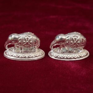Royal Silver-Plated Elephant Pair Figurines