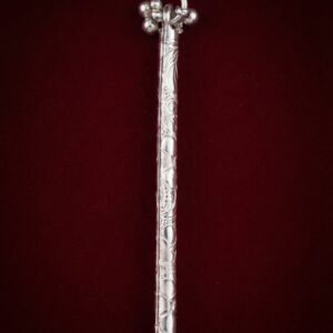 Decorative Silver Plated Flute with Ghungroo Hangings