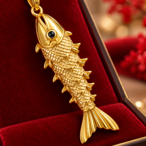 Golden Fish Statement Pendant