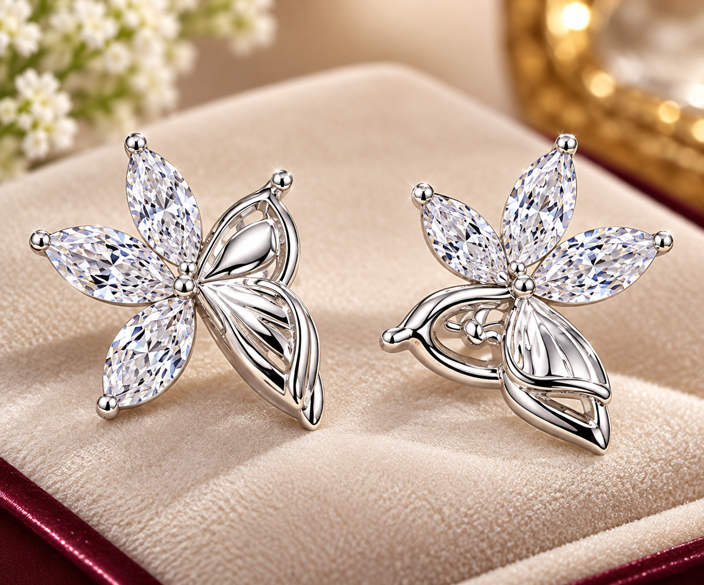Elegant Butterfly Crystal Earrings